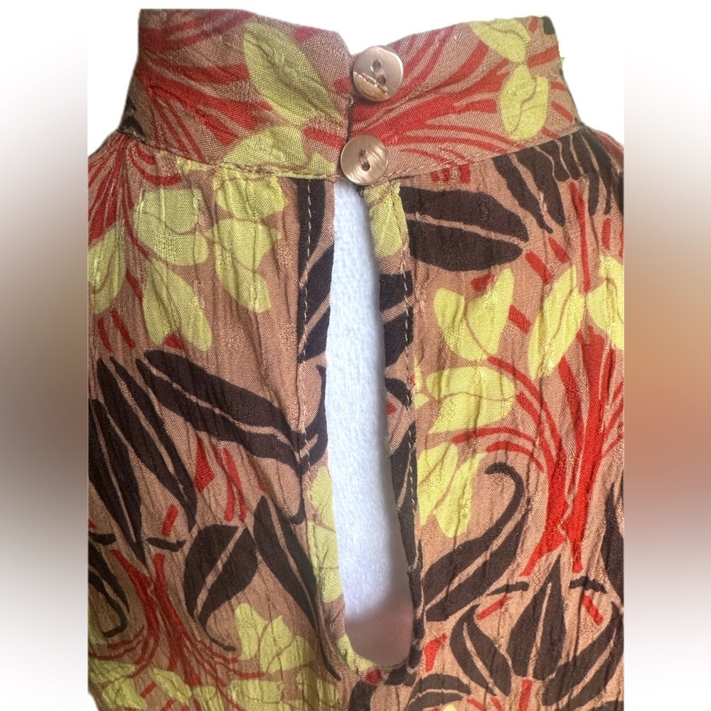 Haute Hippie 70s Floral Boho Print Patterned Sleeveless Halter Neck Blouse Top M - Picture 4 of 9